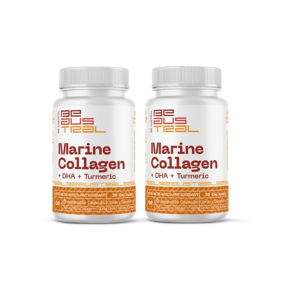 Colágeno Marino+DHA+Curcuma Suplemento 2 frascos 60 caps Be Austral