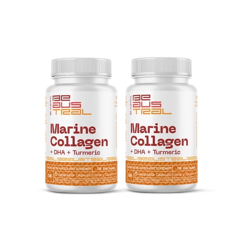 Colágeno Marino+Dha+Curcuma Suplemento 2 Frascos 60 Caps Be Austral