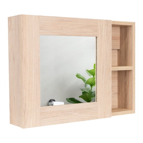 Fm Furniture - Botiquin 1 Puerta 40X55X12.1 Cm Café Claro