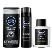Pack Gel Afeitado+Locion After Shave+Gel De Ducha Nivea Men