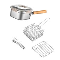 Magideal - Cesta Para Freír Y Servir, Colador De Alimentos, Herramienta De Cocina, Pinza Para Colgar Con Mango De Acero Inoxidable Para Restaurante, Cafetería Y