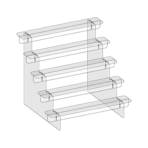 Magideal - Estante De Exhibición De Acrílico, Estantes, Soporte Para Presentación De Joyería, Adornos, Elevador De Exhibición De Acrílico Práctico Transparente P 5 Niveles