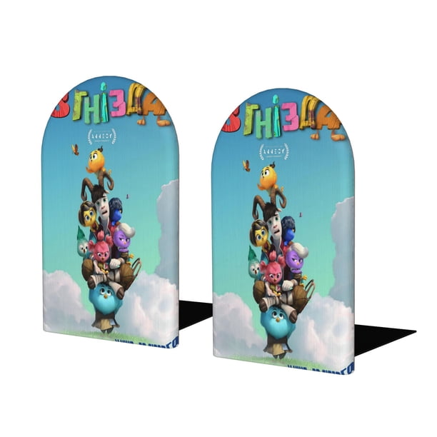 Fuera del Nido Sujetalibros decorativos temáticos, tope para estantería con base antideslizante, uso dual para hogar y oficina - 2 piezas