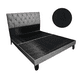 thumbnail image 1 of Base de Cama con Respaldo a Piso King Negro Felpa, 1 of 2