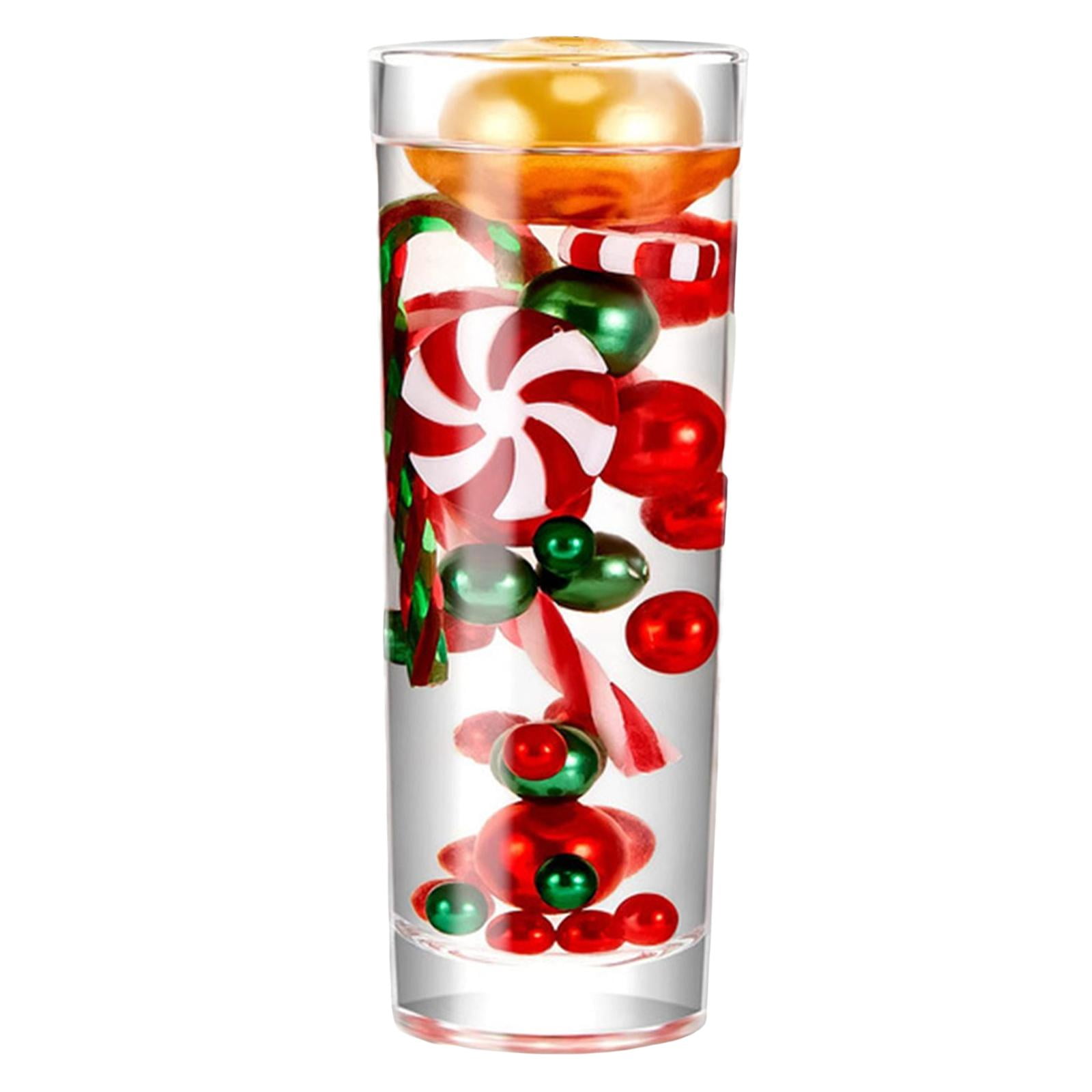 Gazechimp - Diy Navidad Florero Relleno Perla Regalo Mesa Con Taza Gabinete Velas Flotantes Dulces