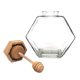 thumbnail image 5 of Tarro Hexagonal Transparente Con Varilla Agitadora De Madera Para Mesa De Comedor 380ml, 5 of 5