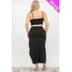 thumbnail image 2 of Saronite Conjunto de Dos Piezas de Top Corto, Camisola y Falda Larga con Abertura Frontal en el Muslo, Color Negro (Talla Grande para Mujer), 2 of 5