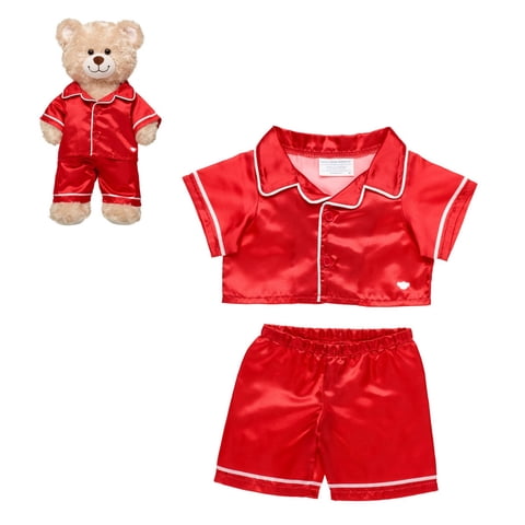 Build A Bear - Pijama Satin Rojo