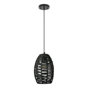 Genérico - Lámpara Colgante Techo Negra Tejida Estilo Retro Jhn