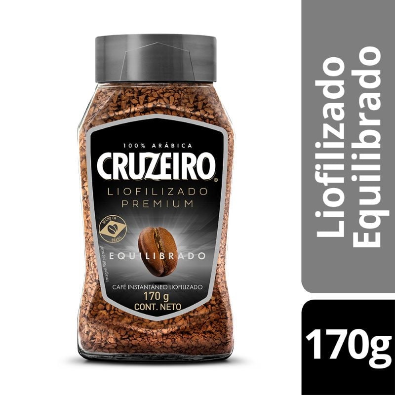 Café Instantáneo Liofilizado Equilibrado Frasco 170 g Cruzeiro
