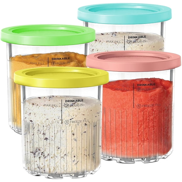 Pintas para hacer helados Svnooc 24 oz para Ninja Creami Deluxe Paquete de 4