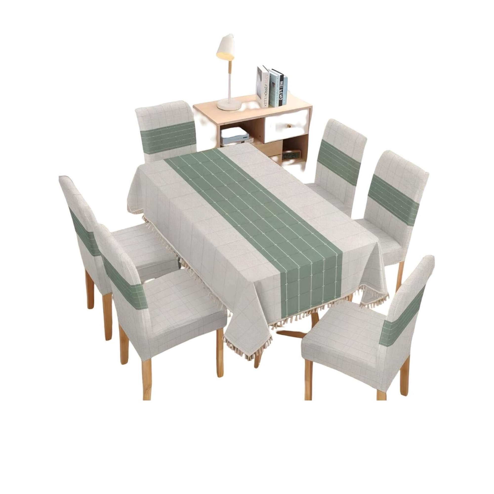 Teng Fei - Juego Mantel Más 6 Fundas De Silla Para Comedor 140x220 Cm