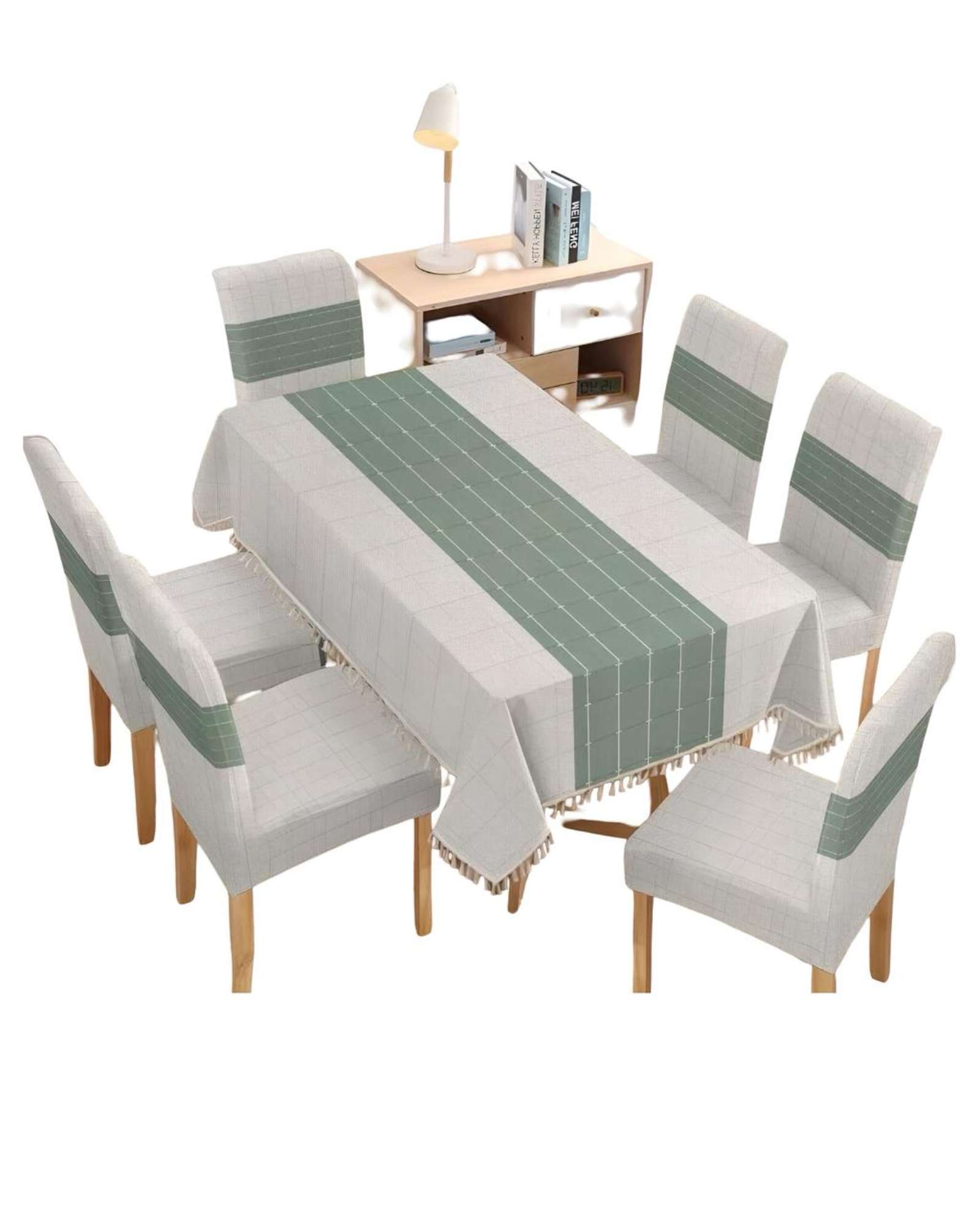 Teng Fei - Juego Mantel Más 6 Fundas De Silla Para Comedor 140X220 Cm