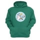 thumbnail image 1 of Polerón Canguro Elefante Dibujos Animados Verde Aguamarina Talla L Unisex, 1 of 3