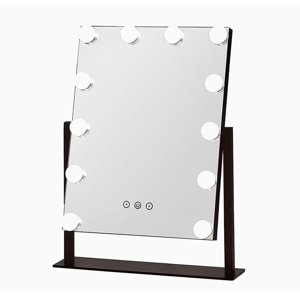 Genérico - Espejo De Maquillaje Led Giratorio 12 Ampolletas Blanco