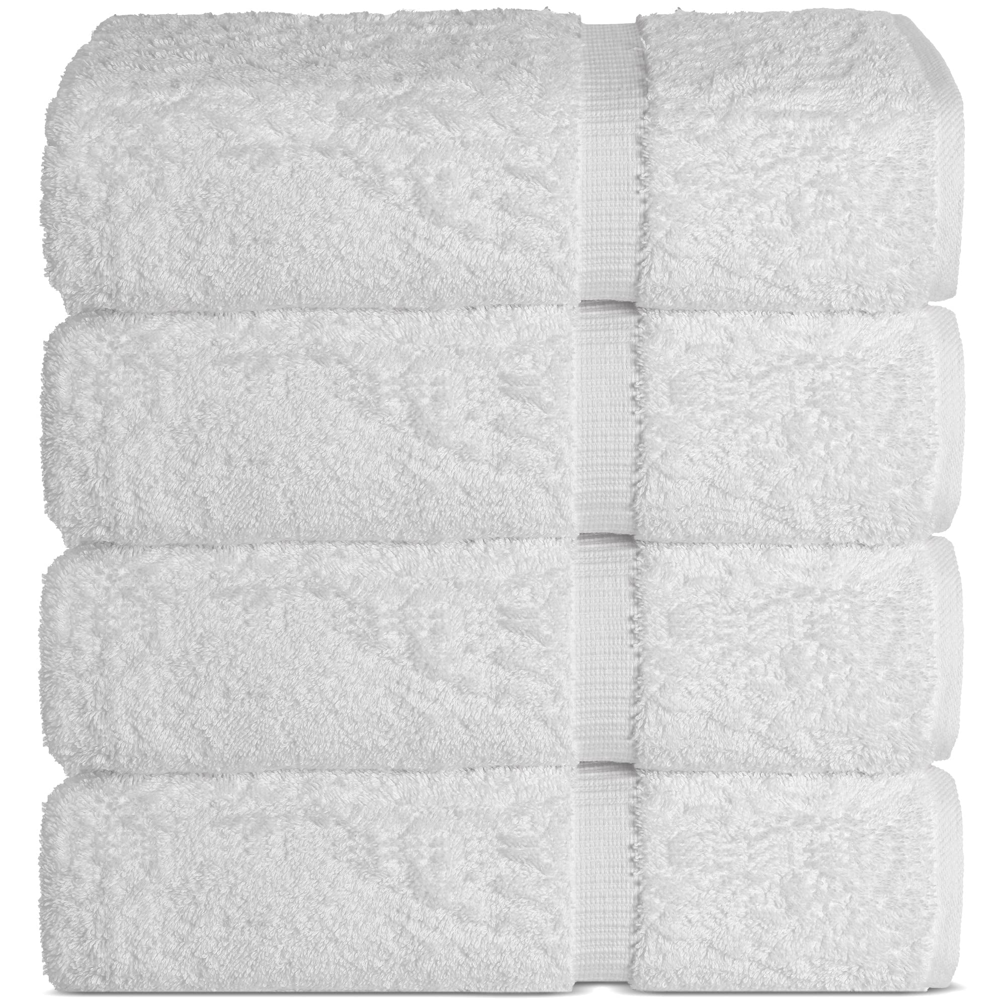 Chakir Turkish Linens - Toallas 100% Algodón 4 Piezas Para Baño Color Blanco