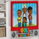 thumbnail image 5 of Jools TV-theme 4-Piece Shower Curtain Set with Rugs, Waterproof Bathroom Decor Set Includes Bath Mat, U-Shaped Rug, Toilet Lid Cover and Curtain with Hooks, 5 of 6
