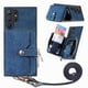 thumbnail image 1 of Funda Tipo Cartera con Correa Cruzada para Samsung Galaxy S24 Ultra Protección Contra Golpes Azul, 1 of 5