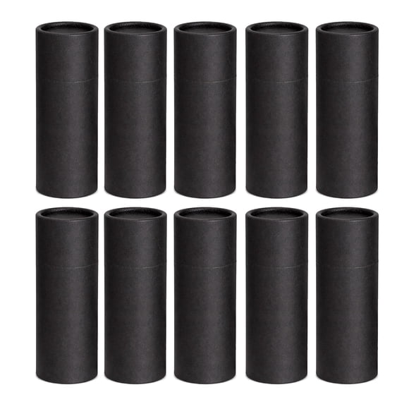 Contenedores cilíndricos de cartón Doromy de papel kraft negro, 10 ml