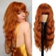 thumbnail image 3 of Peluca naranja larga con Bangs,Pelucas onduladas de jengibre para mujeres,Peluca naranja sintética resistente al calor de 26 pulgadas para uso diario de la fiesta Cosplay, 3 of 3