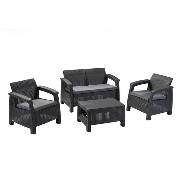 Juego de Terraza Jardin 2 Cuerpos Corfu Grafito gris oscuro