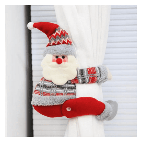 MUÑECO ADORNO DE NAVIDAD TAPADOR DE CORTINA SANTA