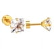 thumbnail image 1 of Aros Puntos De Luz Zirconio Cuadrado 6mm Chapado En Oro 18kl, 1 of 3