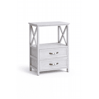 Space Home - Mueble Auxiliar 2 En 1 Gris Blanqueado Con Cajones Librero Integrado 70 Cm