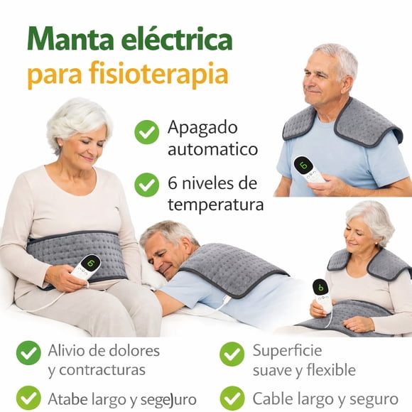 Manta Eléctrica para Fisioterapia 55X30 cms, con Control de Temperatura