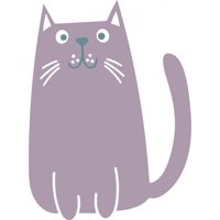 Rienda Libre Graphics - Decomural Purple Cat Cute Kitten Ws-50910
