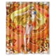 thumbnail image 1 of Cortina de ducha con diseño de dibujos animados de color naranja y niña sensual, juego de cortinas de baño con ganchos, tamaño 60 x 72 pulgadas, 1 of 3