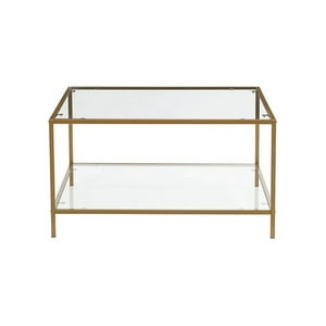 Habita2 Chile - Mesa De Centro 80X80 Verona Vidrio Templado Golden