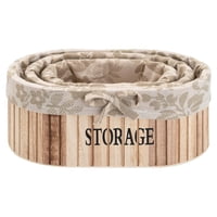 Vgo - Set De 3 Canastos Ovalados Madera Can282419 Nat