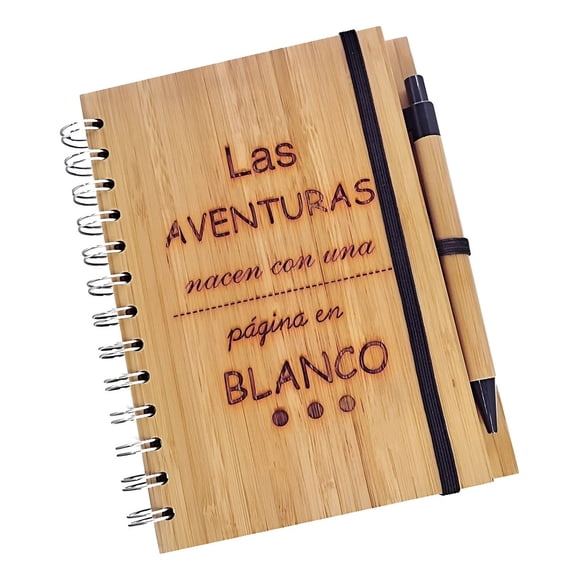 Cuaderno Bamboo 70 Hojas con Lapiz 12,5 X 18 Garetto Caqui