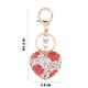 thumbnail image 4 of Llavero romántico con forma de corazón y rosa de cristal, ideal como regalo para bolso o cartera (rojo), 4 of 5
