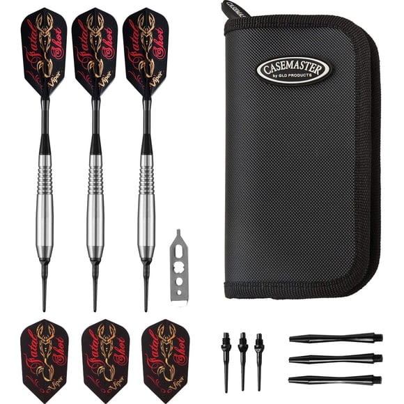 Darts Viper Fatal Shot, 18 g, punta blanda, con funda para dardos Casemaster