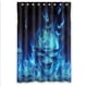 thumbnail image 1 of Cortina de ducha con diseño de calavera azul y fuego, juego de cortinas de baño con ganchos, tamaño 48 x 72 pulgadas, 1 of 3