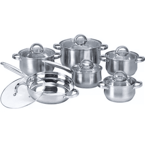 Genérico - Set De 12 Piezas De Batería De Cocina Dorado, Acero Inoxidable