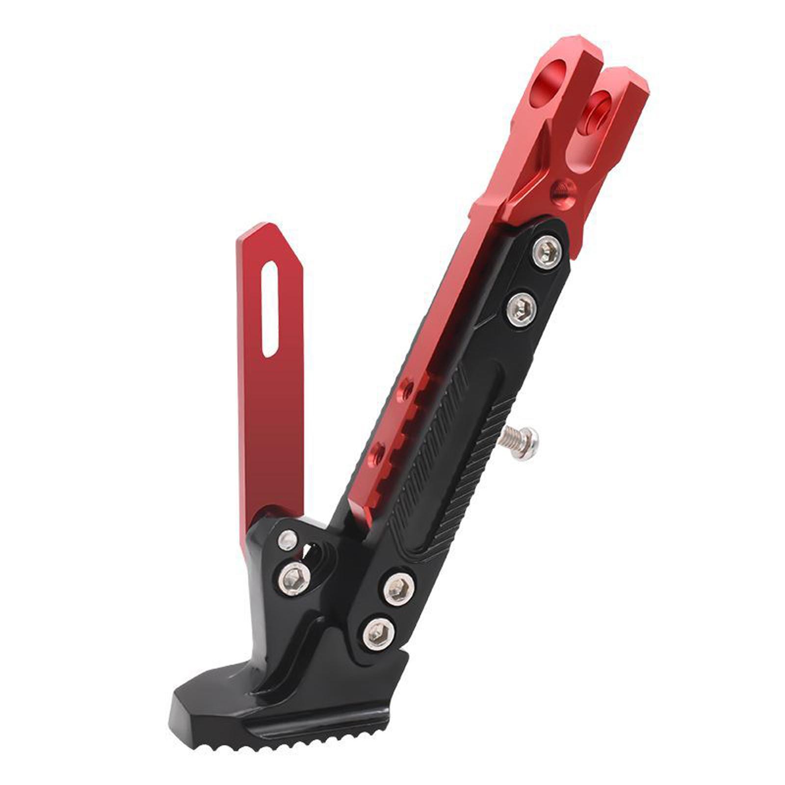 Magideal - Soporte De Pie Para Estacionamiento Lateral De Motocicleta, Soporte Para Trípode, Piezas Resistentes, Accesorios, Práctico Soporte Lateral Para Bicicl Rojo