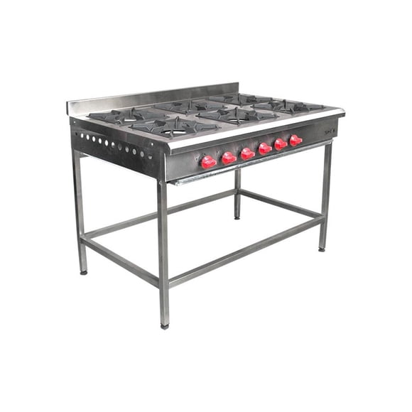 Anafe Industrial. Inox. 6 Platos-GLP