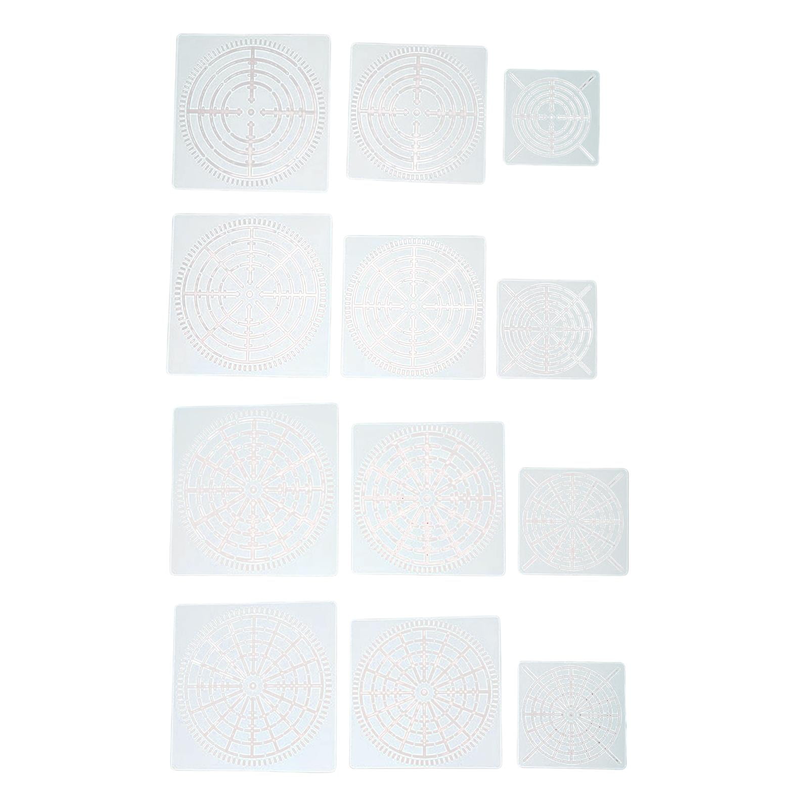 Bothyi - Plantillas De Pintura De Mandala De 12 Piezas Para Lienzo De Rocas De Azulejos De Tela