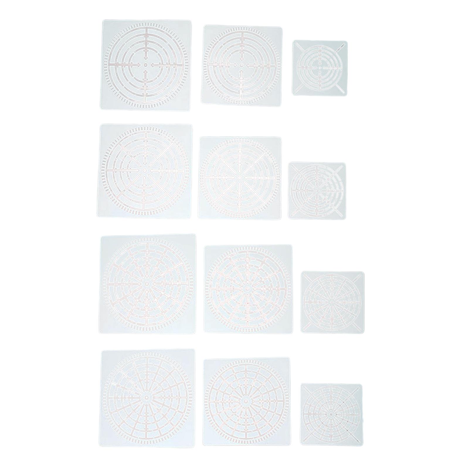 Bothyi - Plantillas De Pintura De Mandala De 12 Piezas Para Lienzo De Rocas De Azulejos De Tela