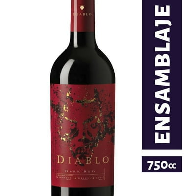 Vino Tinto Diablo Dark Red Ensamblaje Botella