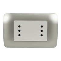 Enchufe Embutido Duplex 2P+T 10A Blanco / Plata Armado - Lexo