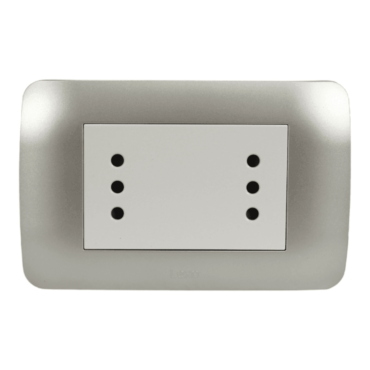 Enchufe Embutido Duplex 2p+t 10a Blanco / Plata Armado - Lexo