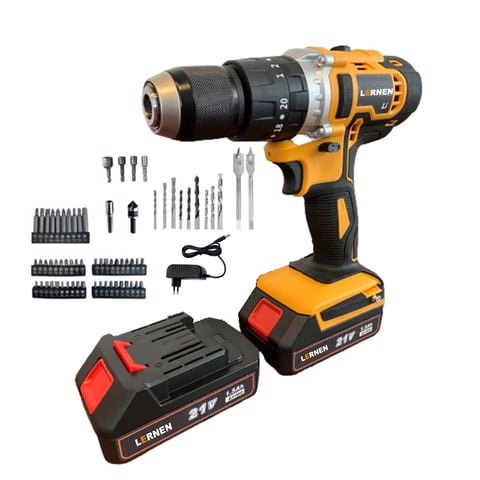 Lernen - Taladro Inalámbrico Percutor Pro + 2 Baterías 13 Mm