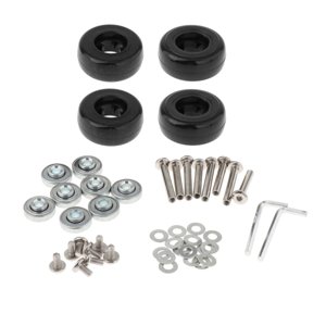 Magideal - Ruedas De Maleta De Reemplazo De 4X Ruedas Pu Metal Ruedas De Reparación Conjunto De Reparación De Fácil Instalación, Axiles Mude Luggage Made Rheels 45X18Mm