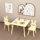thumbnail image 3 of Kids Table and Chair Set with 2 Bunny Chairs, Children's Wooden Activity Table for Toddlers, Cute Animal Design Study Play Set for Playroom, Bedroom, Classroom - Cream Yellow, 3 of 3