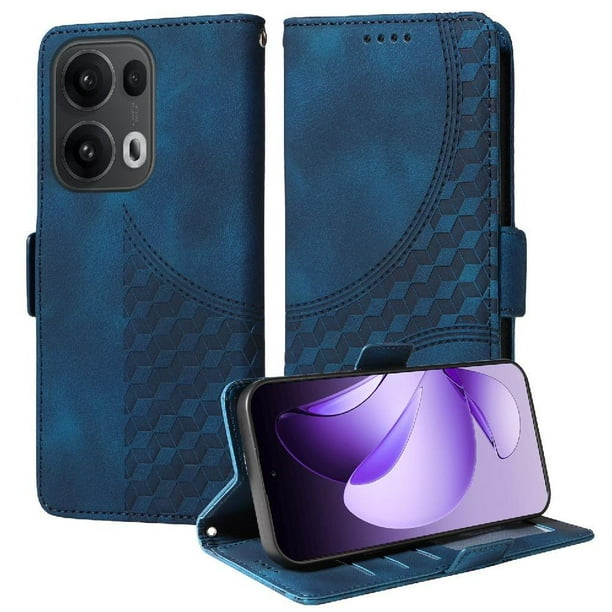 Carcasa FOXDOCK OPPO Reno 14 Pro 5G de cuero PU, diseño acolchado clásico, protección contra caídas y rayones