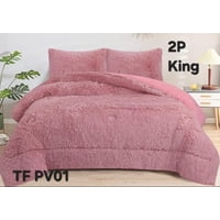 Aladdins Shop - Cobertor De Invierno Peludo Con Chiporro 1,5 Plaza Color Palo Rosa